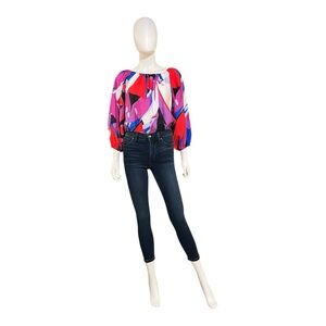 Nine West Multicolored Abstract Print Top, S